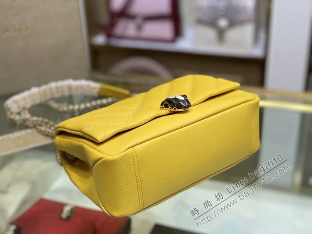Bvlgari女包 寶格麗新色牛油果綠 新品Serpenti Cabocho肩包 287993  fyd1464